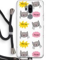 Meow: LG G7 Thinq Transparant Hoesje met koord