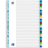 OXFORD tabbladen, formaat A4, uit PP, 11-gaatsperforatie, gekleurde tabs, set 1-31