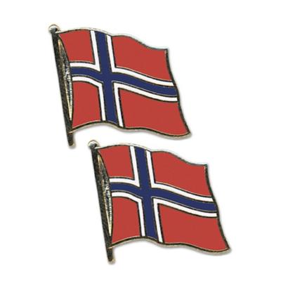 Pin Vlag Noorwegen - 4x - 2 cm - vlaggen speldje - supporter - mini broche