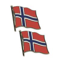 Pin Vlag Noorwegen - 4x - 2 cm - vlaggen speldje - supporter - mini broche