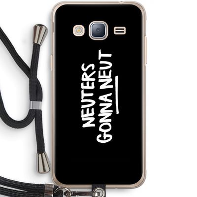 Neuters (zwart): Samsung Galaxy J3 (2016) Transparant Hoesje met koord