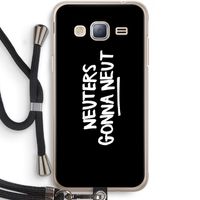 Neuters (zwart): Samsung Galaxy J3 (2016) Transparant Hoesje met koord