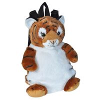 Pluche knuffel tijger kinder rugzak/rugtas 33 cm schooltas - thumbnail