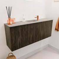 Toiletmeubel Mondiaz Joya Dlux | 100 cm | Meubelkleur Shadow | Faye wastafel Glace Wasbak Midden | 1 kraangat