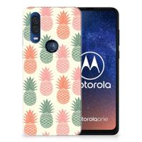 Motorola One Vision | Siliconen Case | Ananas