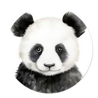 Muurcirkel Panda 30 cm - thumbnail