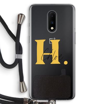 Amber Script: OnePlus 7 Transparant Hoesje met koord