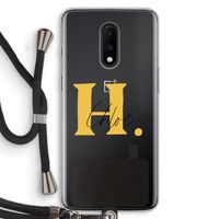 Amber Script: OnePlus 7 Transparant Hoesje met koord