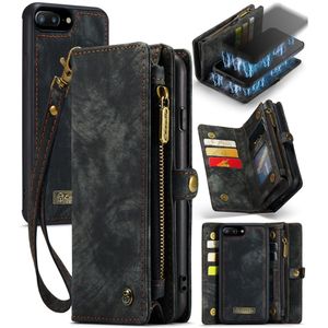 Caseme - iPhone 7 Plus /8 Plus - vintage 2 in 1 portemonnee hoes - Zwart