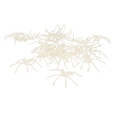 Nep spinnen/spinnetjes 4 cm - glow in the dark - 48x - Horror/halloween thema decoratie