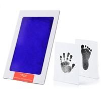 Niet-giftige baby handafdruk footprint Impressum souvenirs baby Clay Toy Gifts (blauw)