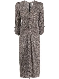 ISABEL MARANT robe mi-longue Albini à imprimé abstrait - Noir