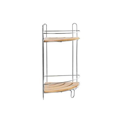 Hoekschappen DKD Home Decor Natuurlijk Bamboe Roestvrij verchroomd metaal 2 Planken 19,5 x 19,5 x 36,5 cm