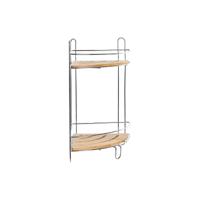 Hoekschappen DKD Home Decor Natuurlijk Bamboe Roestvrij verchroomd metaal 2 Planken 19,5 x 19,5 x 36,5 cm