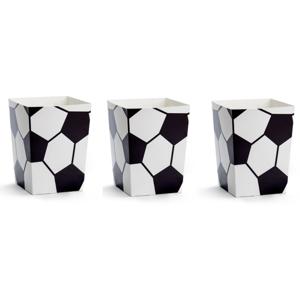 Popcorn bakjes in voetbal thema print - 18x stuks - 12 x 7 cm - Popcornbakjes/chipsbakjes