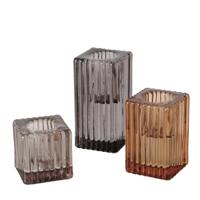 Boltze Home Kandelaar glas3-delig set h4-8cm
