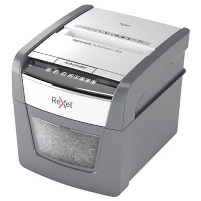 Rexel Optimum AutoFeed 45X Papierversnipperaar 45 vellen Micro cut 4 x 28 mm P-4 20 l Ook geschikt voor Paperclips, Nietjes, Creditcards