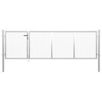 Poort 350x75 cm staal zilverkleurig