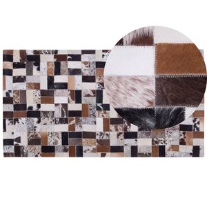 Beliani CESME - Patchwork-Multicolor-Leer, Koeienhuid leer