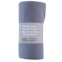 Polyester fleece deken/dekentje/plaid 170 x 130 cm korenblauw - Plaids - thumbnail