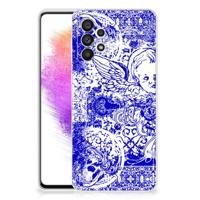 Silicone Back Case Samsung Galaxy A73 5G Angel Skull Blauw