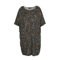 Simply Be gebloemde blouse zwart/lila/groen - thumbnail