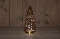 B.O.T. Tree Glass 13X28,5 cm Pink With Golden Base 10Led - Annas collection