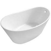 Wiesbaden Trapeze Vrijstaand Ligbad 170x77cm Acryl Glans Wit met Chroom Waste