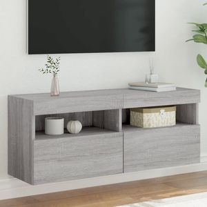 Tv-wandmeubel met LED-verlichting 100x30x40 cm grijs sonoma