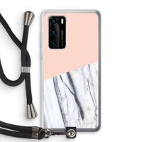 A touch of peach: Huawei P40 Transparant Hoesje met koord