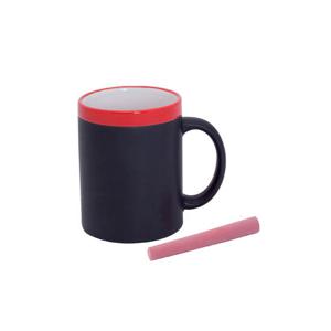 Krijtbord koffie mok - rood - beschrijfbare beker - Koffiemok met eigen naam