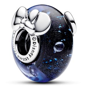 Pandora 792958C01 Bedel Disney Mickey Mouse-Minnie Mouse zilver-muranoglas-zirconia blauw