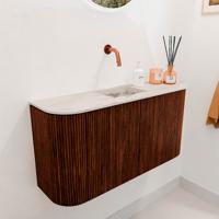 Toiletmeubel Mondiaz Joya Dlux | 83.2 cm | Meubelkleur Ruby | Faye wastafel Nata Wasbak Midden | Zonder kraangat(en)