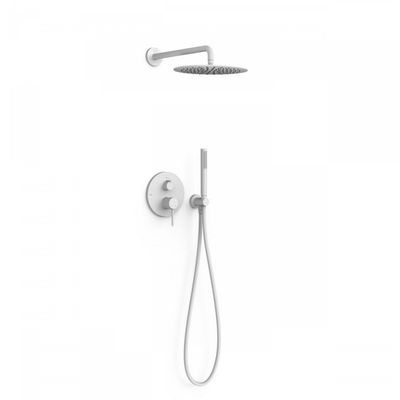 Regendoucheset Inbouw Tres Study Exclusive Rond 30 cm Met Wandarm en Handdoucheset met Staafhanddouche Rapid Box Mat Wit