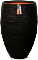 Capi Vaas Elegant Deluxe Rib Zwart Ø40cm