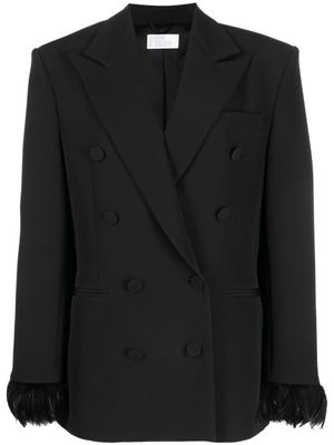 Giuseppe Di Morabito blazer à poignets ornés de plumes - Noir