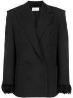 Giuseppe Di Morabito blazer à poignets ornés de plumes - Noir