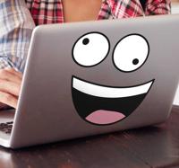 Sticker laptop gekke smiley