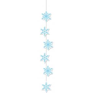 Sneeuwvlokken decoratie slinger 108 cm - Feestslinger van brandvertragend papier - Winter thema