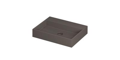 Wastafel United Porselein zonder kraangat incl. porseleinen click plug en verborgen overloop systeem 60 cm x 45 cm x 11 cm Mat basento 0206003