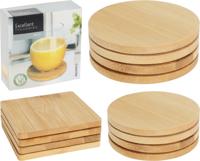 Onderzetter Bamboe 4 Stuks Onderzetter Bamboe 4 Stuks