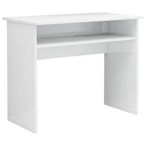 vidaXL Bureau 90x50x74 cm bewerkt hout hoogglans wit