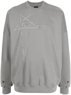 Rick Owens X Champion sweat à logo brodé - Gris