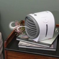 Compacte Desk Aircooler Met Spray - Mini Luchtbevochtiger & Aircooler Voor Op Tafel - Dekbed-Discounter.nl - thumbnail