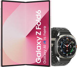 Samsung Galaxy Z Fold 6 256GB Roze 5G + Samsung Galaxy Watch Ultra Zilver/Zwart 47mm