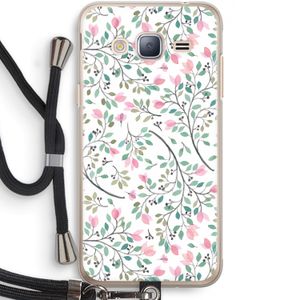 Sierlijke bloemen: Samsung Galaxy J3 (2016) Transparant Hoesje met koord