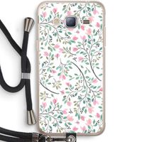 Sierlijke bloemen: Samsung Galaxy J3 (2016) Transparant Hoesje met koord