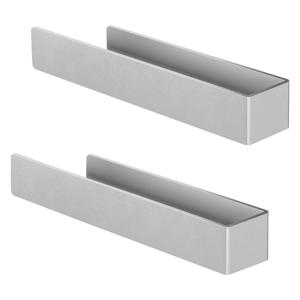 Handdoekstang zonder boren met 2 zelfklevende pads 22 cm zilver aluminium ML design