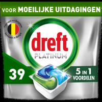 Dreft Platinum All In One Vaatwastabletten, Original, 39 Capsules bij Jumbo
