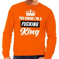 Oranje You know i am a fucking King sweater heren